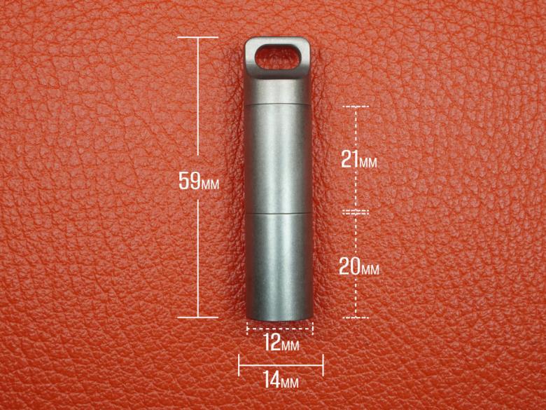 Таблетница титановая, герметичная, ∅14 х H59мм, VipXHoReCa, арт. VH22013