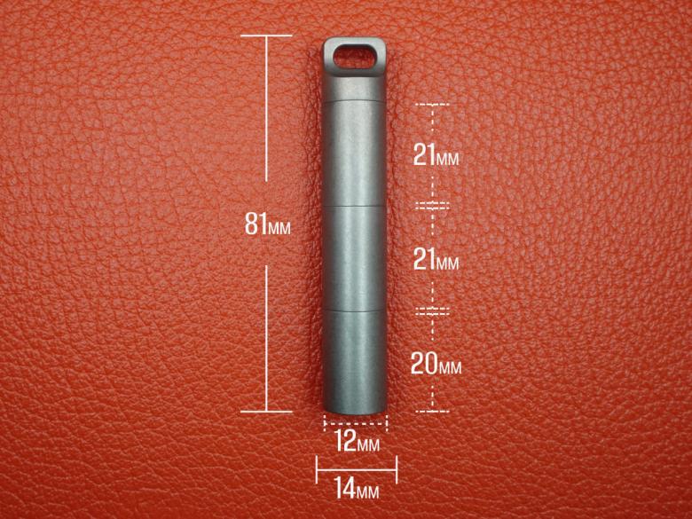 Таблетница титановая, герметичная, ∅14 х H81мм, VipXHoReCa, арт. VH22016