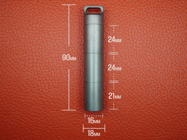 Таблетница титановая, герметичная, ∅18 х H90мм, VipXHoReCa, арт. VH22017