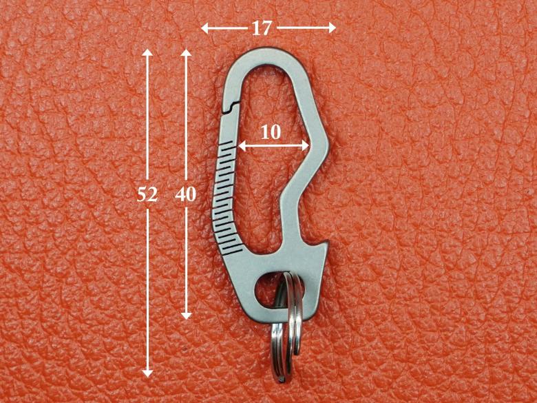 Карабин - открывашка из титана (заводное кольцо из нержавеющей стали) VipXHoReCa 40мм, арт. VH12077