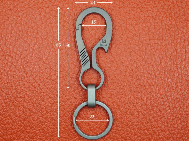 Карабин - открывашка с соединительным кольцом из титана (заводное кольцо из нержавеющей стали) VipXHoReCa, арт. VH12087
