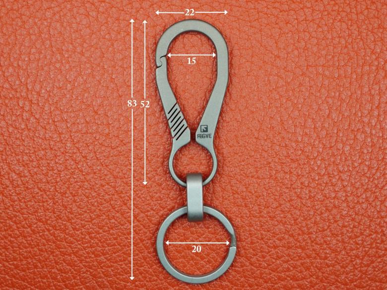 Карабин с соединительным кольцом из титана (заводное кольцо из нержавеющей стали) VipXHoReCa, арт. VH12089