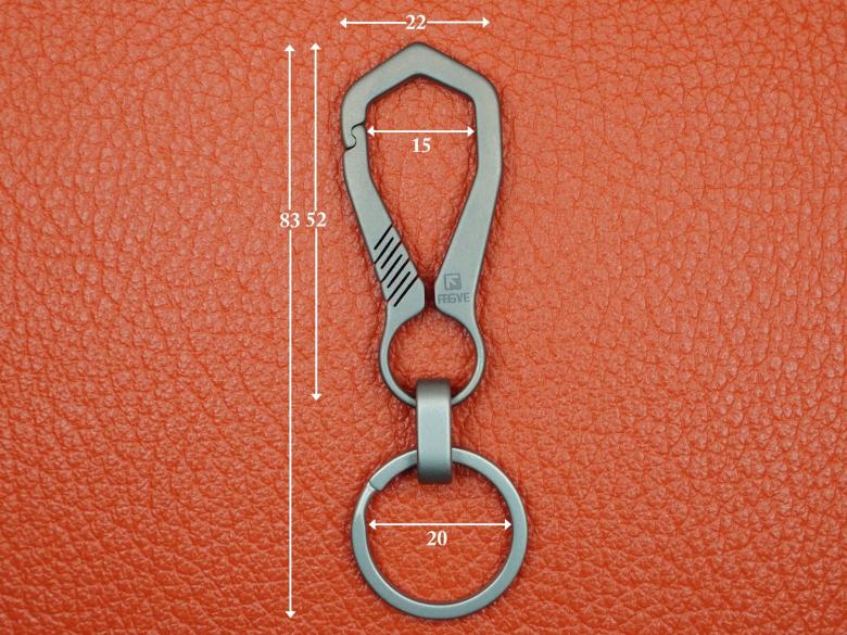 Карабин с соединительным кольцом из титана (заводное кольцо из нержавеющей стали) VipXHoReCa, арт. VH12090