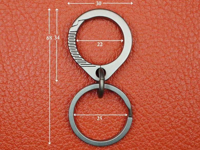 Карабин с соединительным и заводным кольцами из титана VipXHoReCa, арт. VH12035