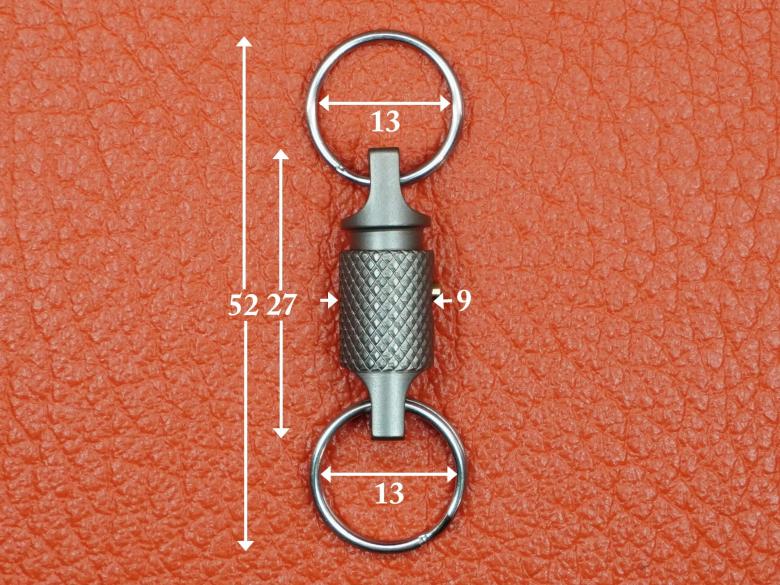 Карабин из титана разъемный вращающийся с блокировкой (кольца из нержавеющей стали) VipXHoReCa, арт. VH12102