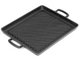 Чугунный противень -  гриль IWACHU 27,5х23,5см  (без крышки, прямоугольник, 2 ручки), арт. 23014
