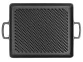 Чугунный противень -  гриль IWACHU 27,5х23,5см  (без крышки, прямоугольник, 2 ручки), арт. 23014