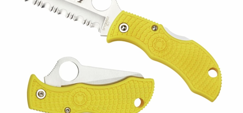 Складной нож Spyderco, серия Manbug, Yellow FRN Handles, H1, Full Serrated, арт. MYLS