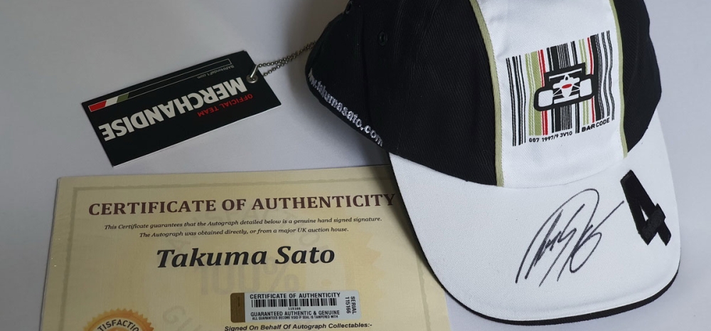 Кепка с автографом TAKUMA SATO (Пилот формулы-1 от команды Honda, Япония), арт. JP-Kep