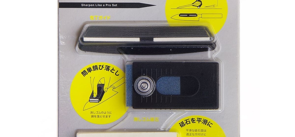 Набор Suehiro, серия Home Kitchen Knife, держатель угла заточки, ластик и абразив для корректировки заточных камней, арт. TKC-505