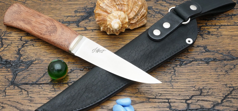 Туристический нож Геннадия Прокопенкова, серия Семейство ежиков, сталь 95Х18Ш, ручка Cocobolo wood (Дерево Кокоболо), арт. GP-SE-001