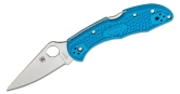 Складной нож Spyderco, серия Delica 4, Flat Ground, Blue FRN Handles, VG-10, Plain, арт. C11FPBL