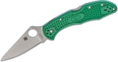 Складной нож Spyderco, серия Delica 4, Flat Ground, Green FRN Handles, VG-10, Plain, арт. C11FPGR