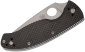 Складной нож Spyderco, серия Tenacious, Black Carbon Fiber Handles, 8Cr13MoV, Part Serrated, арт. C122CFPS