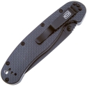 Складной нож Ontario, серия RAT 1 AUS-8, Carbon fiber, черное лезвие, арт. O8887CF