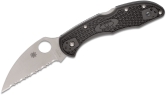 Складной нож Spyderco, серия Delica 4, Wharncliffe, Black FRN Handles, VG-10, Full Serrated, арт. C11FSWCBK