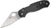 Складной нож Spyderco, серия Para 3, Black FRN Handles, CTS BD1, Full Serrated, арт. C223SBK