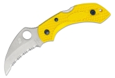 Складной нож Spyderco, серия Dragonfly 2, Hawkbill, Yellow FRN Handle, H1, Full Serrated, арт. C28SYL2HB