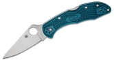 Складной нож Spyderco, серия Delica 4, Flat Ground, Blue FRN Handle, K390, Plain, арт. C11FPK390