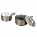 Походный набор EVERNEW: титановые кастрюли (1300 и 900мл.) с крышками 2шт., арт. ECA412