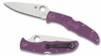   Spyderco Endura 4, Flat Ground, VG10 Satin Plain Blade, Purple FRN Handles -       Vip Horeca