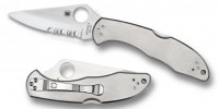Складной нож Spyderco Delica 4, Stainless Steel Handle, Part Serrated - Интернет магазин Японских кухонных туристических ножей Vip Horeca