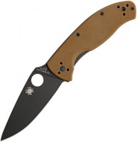   Spyderco Tenacious, Brown G10 Handle, Black Blade, Plain -       Vip Horeca