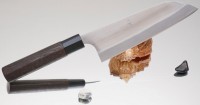 Кухонный нож Kajibee Aogami Regular Santoku 165mm - Интернет магазин Японских кухонных туристических ножей Vip Horeca