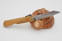 Нож складной Nagao Higonokami, Damascus hand forging, Aogami (Blue Sleel), Brass, 80mm - Интернет магазин Японских кухонных туристических ножей Vip Horeca