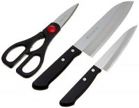 Набор Shimomura (кухонные ножи: Santoku 170mm, Petty 125mm и кухонные ножницы 70mm) - Интернет магазин Японских кухонных туристических ножей Vip Horeca