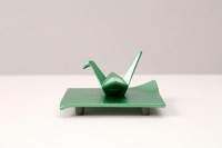 Чугунная подставка IWACHU для аромапалочек, Журавлик оригами на подставке (лазурь) - Интернет магазин Японских кухонных туристических ножей Vip Horeca