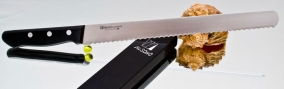 Кухонный нож Misono, серия  Molibden Steel, Slicer 300мм (Serrated), арт. MS696 - Магазин Японских кухонных туристических ножей VIP-HoReCa