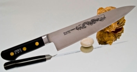 Кухонный нож Misono, серия  Sweden Steel, Gyuto 210мм (цветок), арт. SS112 - Магазин Японских кухонных туристических ножей VIP-HoReCa