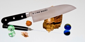 Кухонный нож Hiromoto, серия AS, Santoku 190мм, арт. TJ-35AS - Магазин Японских кухонных туристических ножей VIP-HoReCa