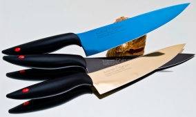 Кухонный нож Kasumi, серия Titan, Gyuto 200мм, Blue, арт. 22020/B - Магазин Японских кухонных туристических ножей VIP-HoReCa