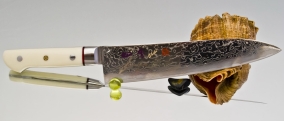 Кухонный нож Hiro Shiki, серия Damascus, Кориан, Gyuto 180мм, арт. SKC-4 - Магазин Японских кухонных туристических ножей VIP-HoReCa