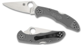 Складной нож Spyderco, серия Delica 4, Flat Ground, Gray FRN Handles, VG-10, Plain, арт. C11FPGY - Магазин Японских кухонных туристических ножей VIP-HoReCa