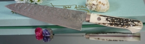 Кухонный нож Mr. Itou (Hiroo Itou), Stag Handle (Рог оленя), R2, Gyuto 170мм, арт. Mi-Gy12 - Магазин Японских кухонных туристических ножей VIP-HoReCa