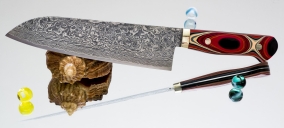 Кухонный нож Mr. Itou (Hiroo Itou), Composite Handle "Japanese Lacquer" (Составная ручка), R2, Santoku 185мм, (уценка, трещина рукояти), арт. Mi-Sa91 -//- - Магазин Японских кухонных туристических ножей VIP-HoReCa