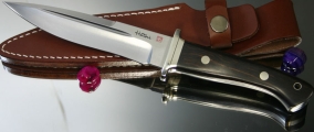 Нож с фиксированным клинком Hattori Fighters Ebonywood Handle, AUS-8, 156мм, арт. FT-100E - Магазин Японских кухонных туристических ножей VIP-HoReCa