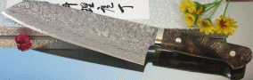 Кухонный нож Mr. Itou (Hiroo Itou), Maple Burl Handle (Кап клена), R2, Santoku 195мм, арт. Mi-Sa84 - Магазин Японских кухонных туристических ножей VIP-HoReCa