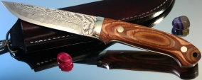 Нож с фиксированным клинком Mr. Itou (Hiroo Itou), Utility Camper's Knife, Brown Staminawood Hanlde (Стабилизированная древесина), R-2, 115мм, арт. IT-645 - Магазин Японских кухонных туристических ножей VIP-HoReCa