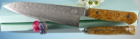 Кухонный нож Mr. Itou (Hiroo Itou), Maple Burl Handle (Светлый Клен), R2, Gyuto 185мм, арт. Mi-Gy13 - Магазин Японских кухонных туристических ножей VIP-HoReCa