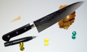 Кухонный нож Ryusen Hamono, серия Bonten-Unryu, Gyuto 300мм, арт. BU-101 - Магазин Японских кухонных туристических ножей VIP-HoReCa