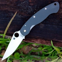 Складной нож Spyderco, серия Military, Black G-10 Handles, CPM S90V, Plain, арт. C36CFTIP - Магазин Японских кухонных туристических ножей VIP-HoReCa