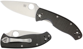 Складной нож Spyderco, серия Tenacious, Black Carbon Fiber Handles, 8Cr13MoV, Plain, арт. C122CFP - Магазин Японских кухонных туристических ножей VIP-HoReCa