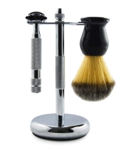 Набор Rockwell (бритва Rockwell модель 2С White Chrome, помазок Rockwell, держатель Rockwell), арт. - Магазин Японских кухонных туристических ножей VIP-HoReCa
