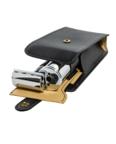 Дорожный набор Rockwell (бритва Rockwell модель 2С White Chrome, помазок разборный Rockwell, сумка кожаная Rockwell), арт. RR-3PLGIFT - Магазин Японских кухонных туристических ножей VIP-HoReCa
