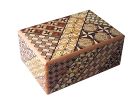 Японская коробка с секретом (Japan Puzzle Box) Yosegi 120x85X50мм, 12 шагов, арт. NSZ-PB-007 - Магазин Японских кухонных туристических ножей VIP-HoReCa