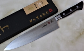 Кухонный нож Hattori, серия 傘 SAN Limited Edition (сер. № 8/30), VG-10, Gyuto 210мм, арт. SAN-8 - Магазин Японских кухонных туристических ножей VIP-HoReCa